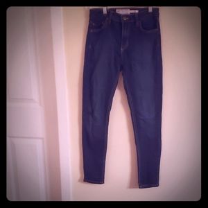 Free People Dark Wash High Rise Denim Jeans